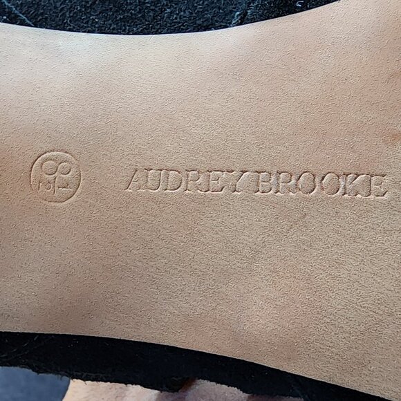 Audrey Brooke “Marseille” Black Suede Open Toe Gladiator Heels Bootie Size 8.5M - Picture 15 of 16